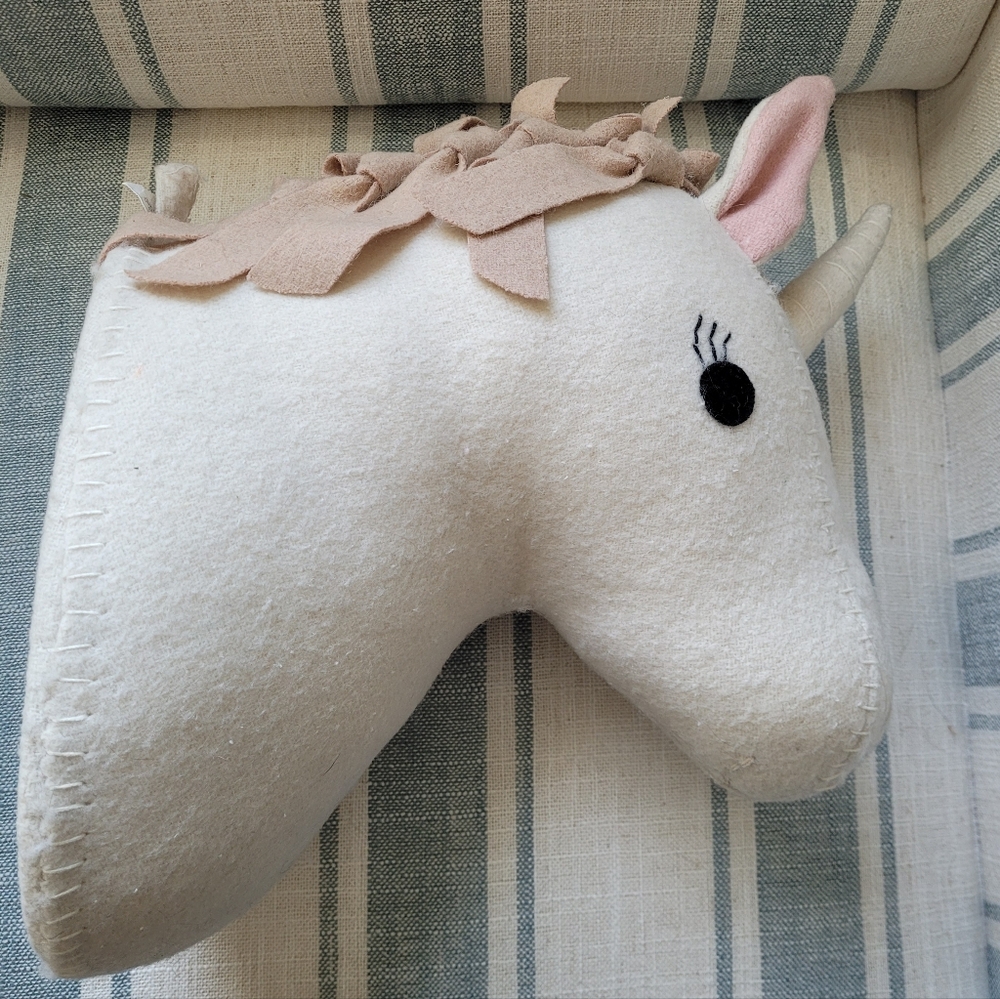 Unicorn 3D Stuffed Head Wall Hanging
